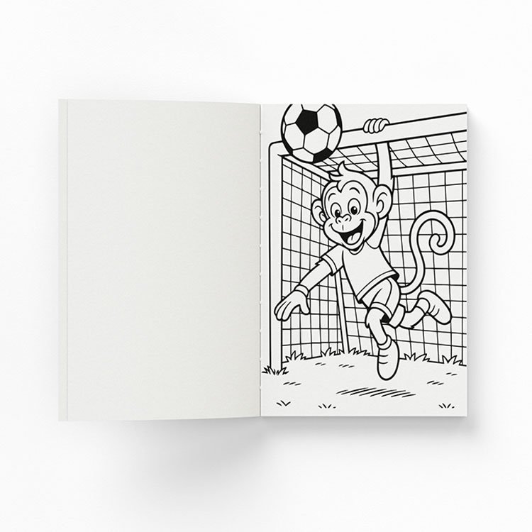 Soccer Animals interior page — monkey goalkeeper
