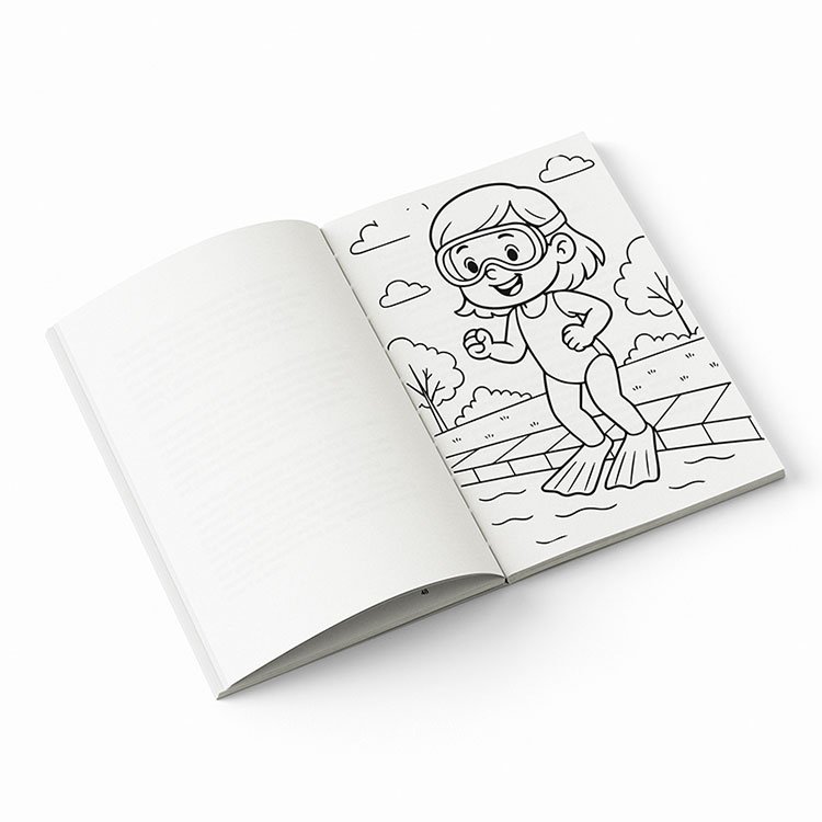Fun Summer interior page — girl snorkeling